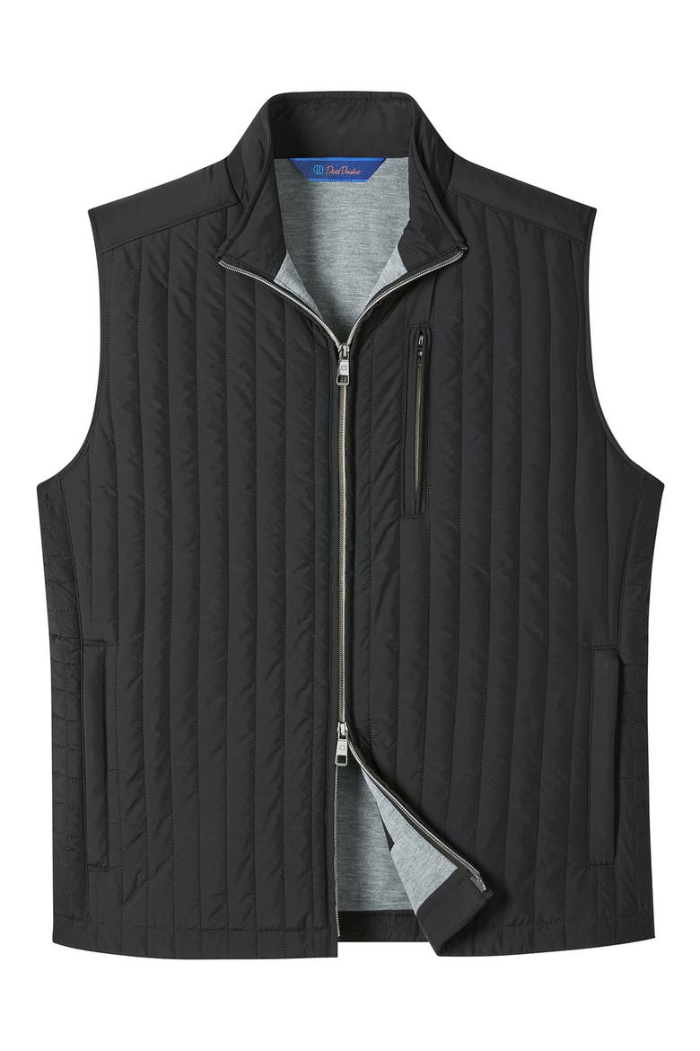Vertical Quilted Vest, Main, color, BLACK