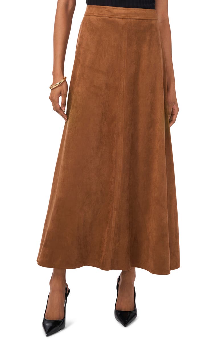 Vince Camuto Faux Suede A-Line Skirt, Main, color, 