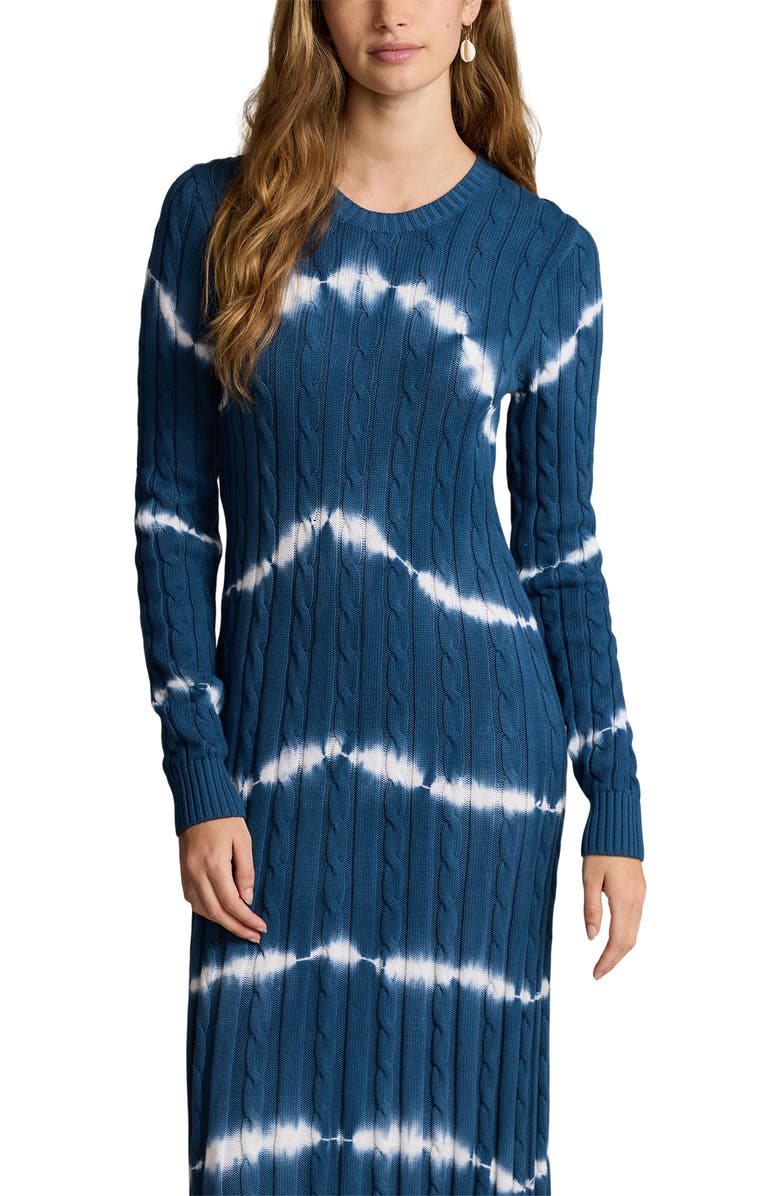 Polo Ralph Lauren Tie Dye Long Sleeve Cotton Sweater Dress, Alternate, color, 