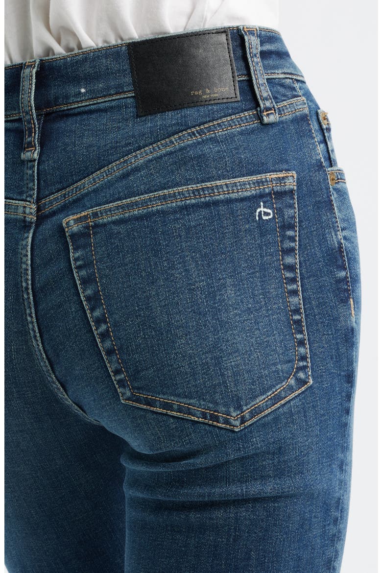 Flexi Dahlia Mid Rise Flare Jeans, Alternate, color, DARK BLUE