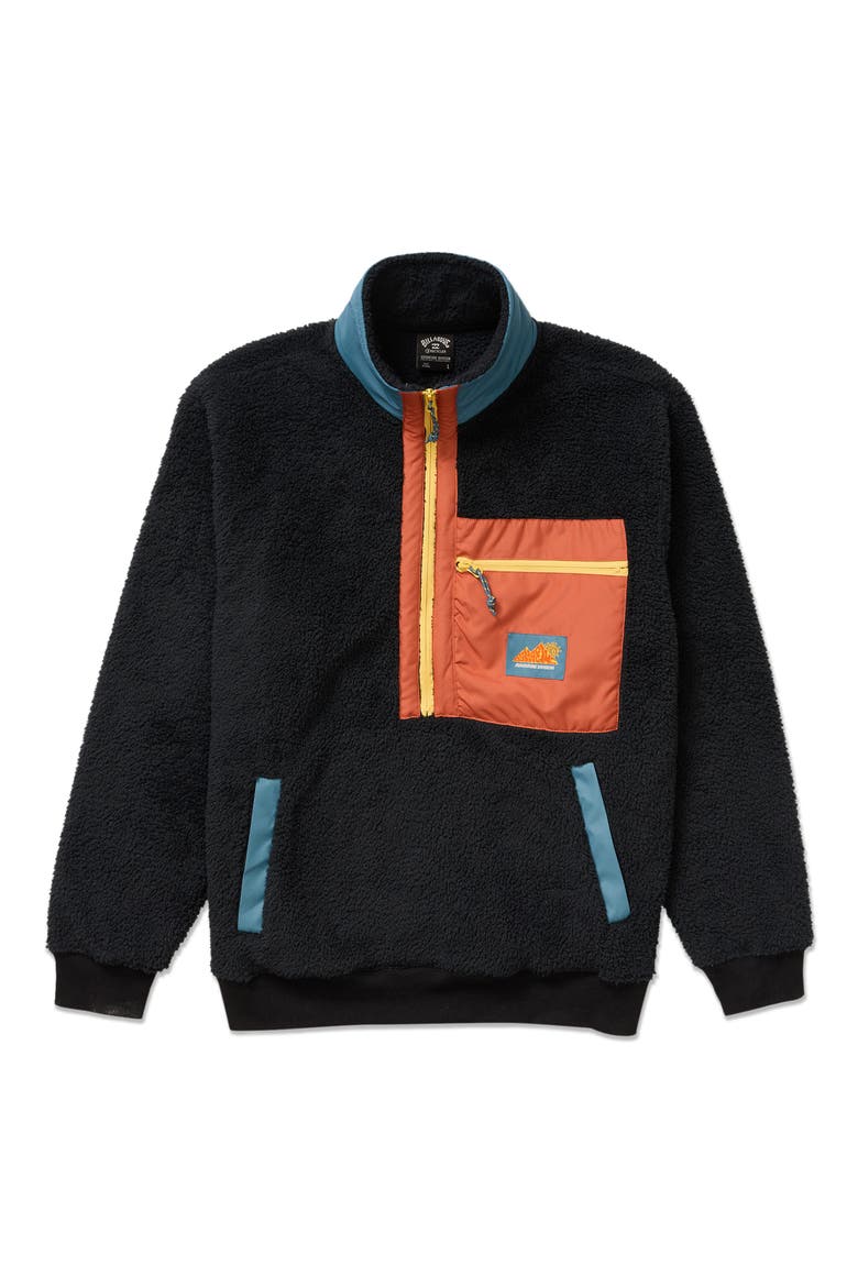 Boundary Peak Colorblock Fleece Zip-Up Jacket, Alternate, color, BLACK