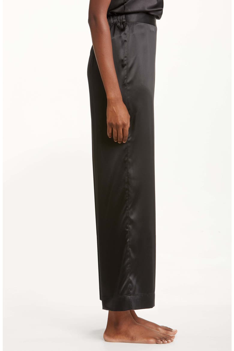 Glamour Satin Pajama Pants, Alternate, color, BLACK