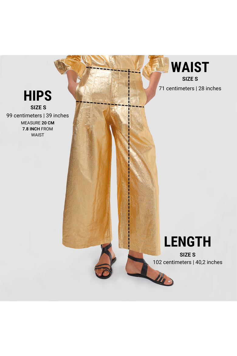 Culotte Metallic Linen Pant, Alternate, color, Gold