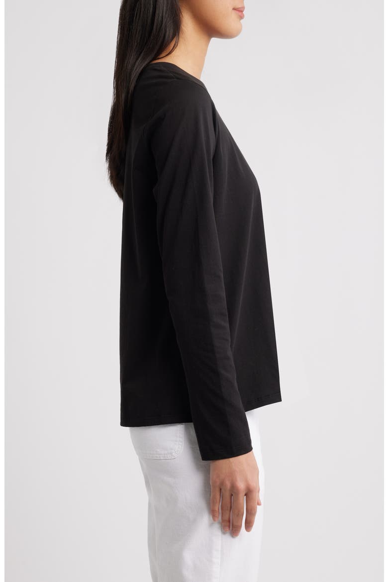 Long Sleeve Crewneck T-Shirt, Alternate, color, BLACK