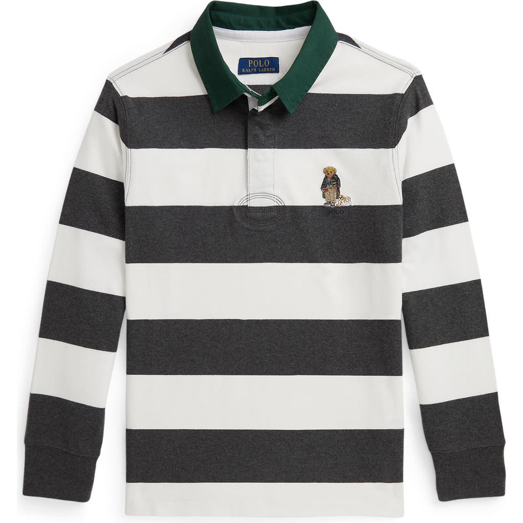 Polo Ralph Lauren Big Boys Polo Bear Rugby Shirt In Black