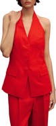 MANGO Limona Linen Halter Vest