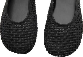 Braided Faux Leather Slingback Flat