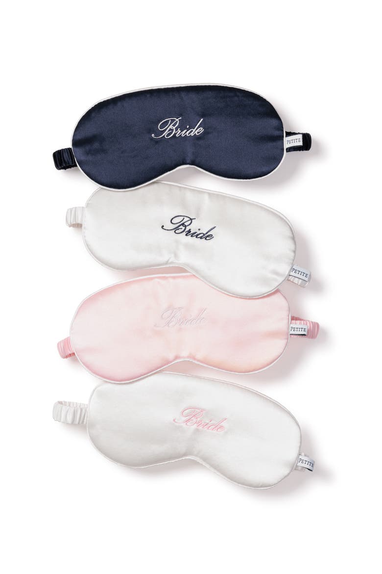 Bride Embroidered Silk Sleep Mask, Alternate, color, PINK