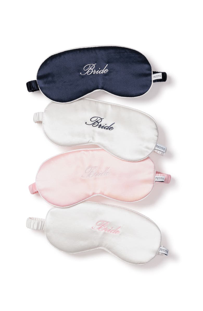 Petite Plume Bride Silk Sleep Mask, Alternate, color, White