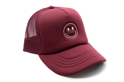 Rey To Z Smiley Foam Trucker Hat In Burgundy