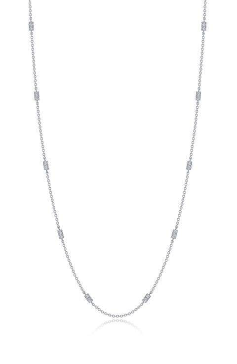 Simulated Diamond Station Necklace
