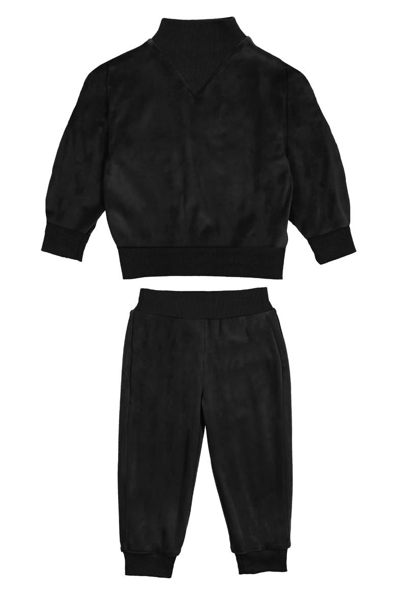 Kids' Velour Sweater & Joggers Set, Main, color, BLACK