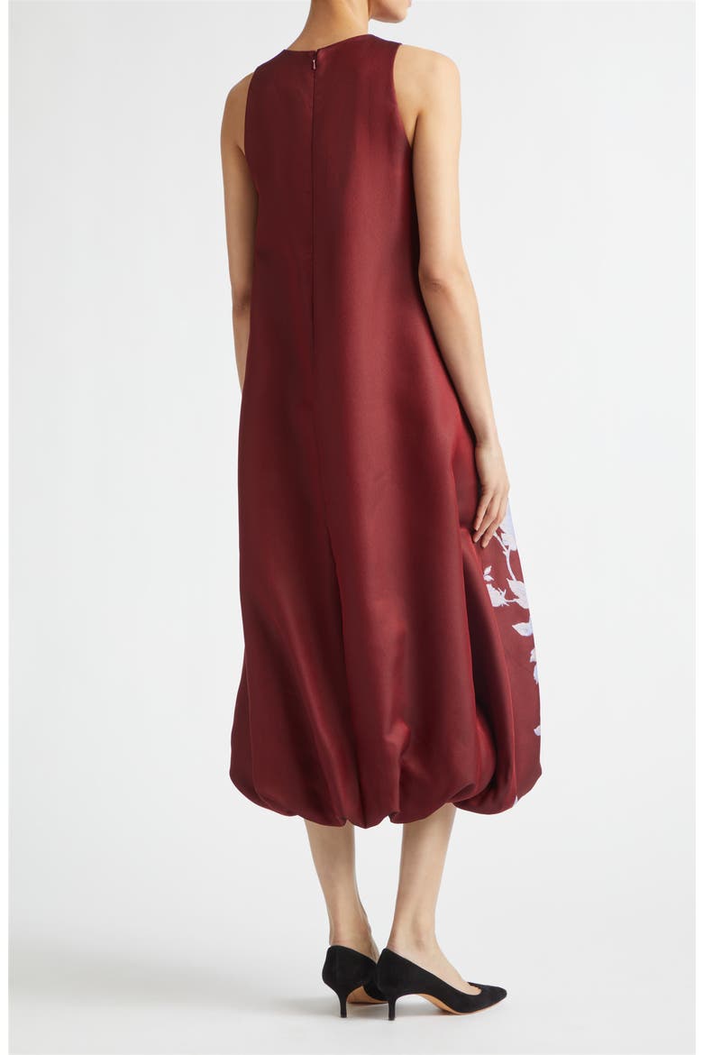 Rose Fil Coupé Bubble Hem Maxi Dress, Alternate, color, OXBLOOD/ LAVENDER