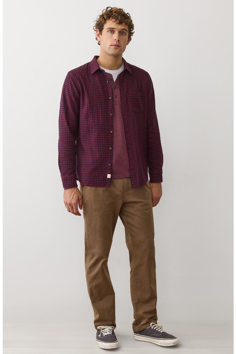 Tahoe Plaid Flannel Button-Up Shirt, Alternate, color, NAVY/RED GINGHAM