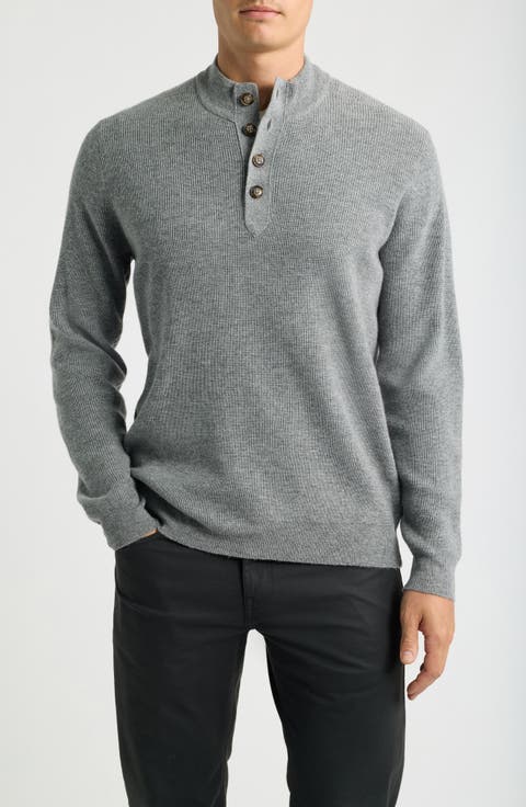 Brant Merino Wool & Cashmere Mock Neck Sweater