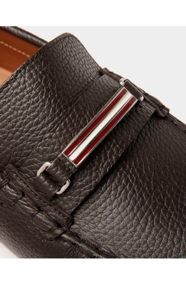 Bally Pilot Driver In Bovine Grained Leather, Alternate, color, Ebano 21