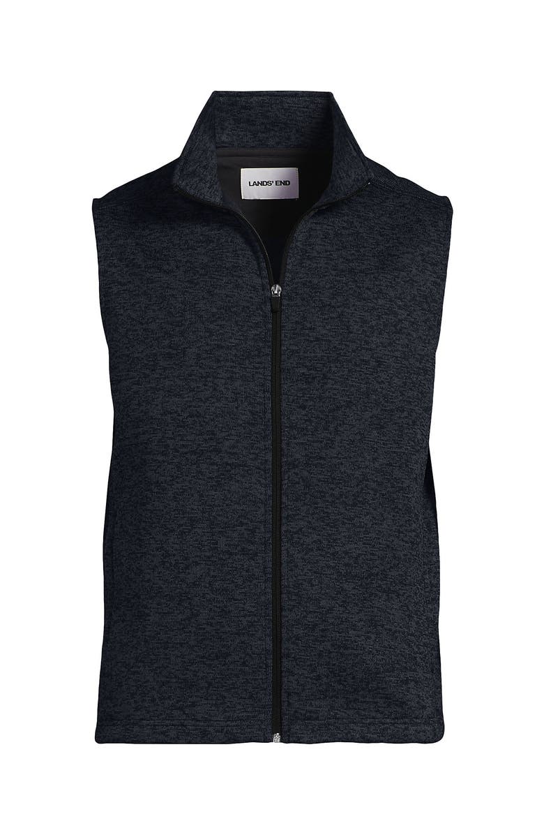 Lands' End School Uniform Unisex Sweater Fleece Zip Front Vest, Alternate, color, 