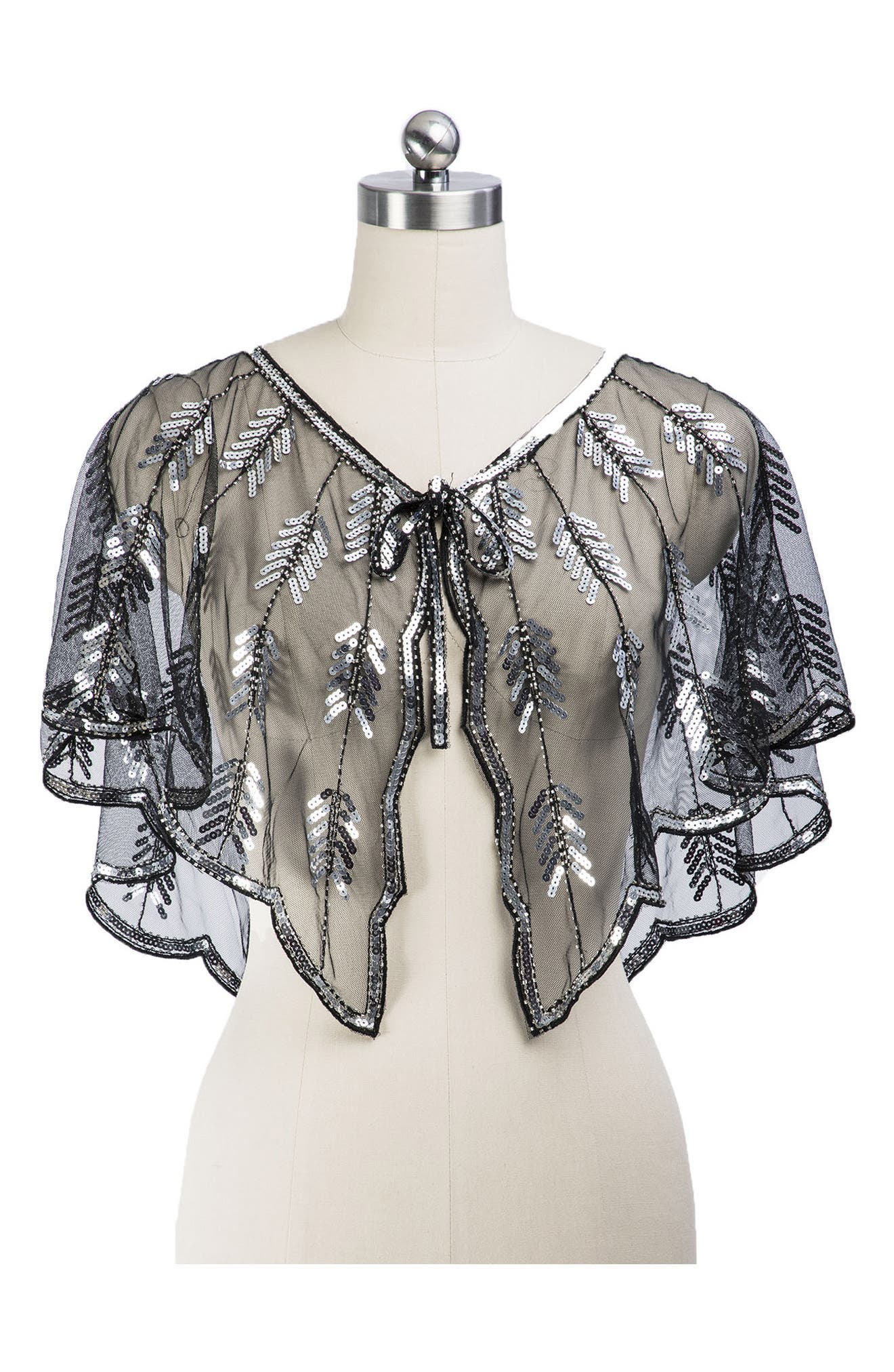 SAACHI Sequin Mesh Capelet