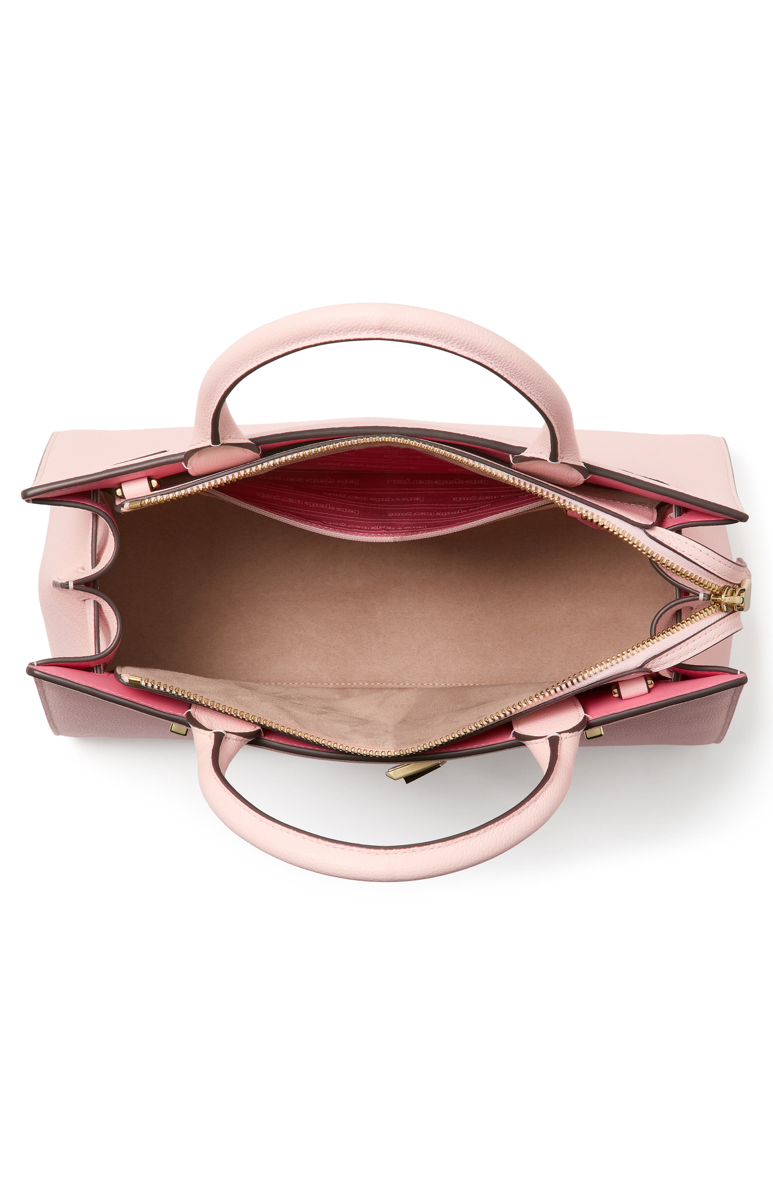 Kate Spade New York deco colorblock pebble leather satchel, Alternate, color, 