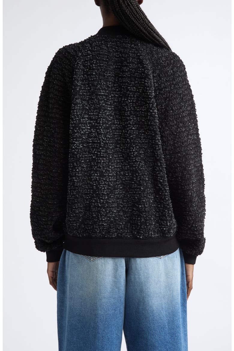 Fluffy Wool & Cotton Blend Tweed Jacket, Alternate, color, 0PA BLACK