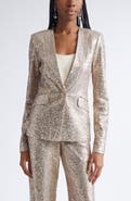ST. JOHN Luxe Sequin Inset Shawl Jacket
