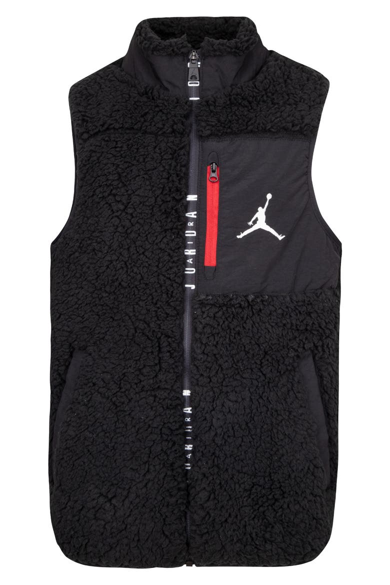 Kids' High Pile Fleece Vest, Main, color, BLACK