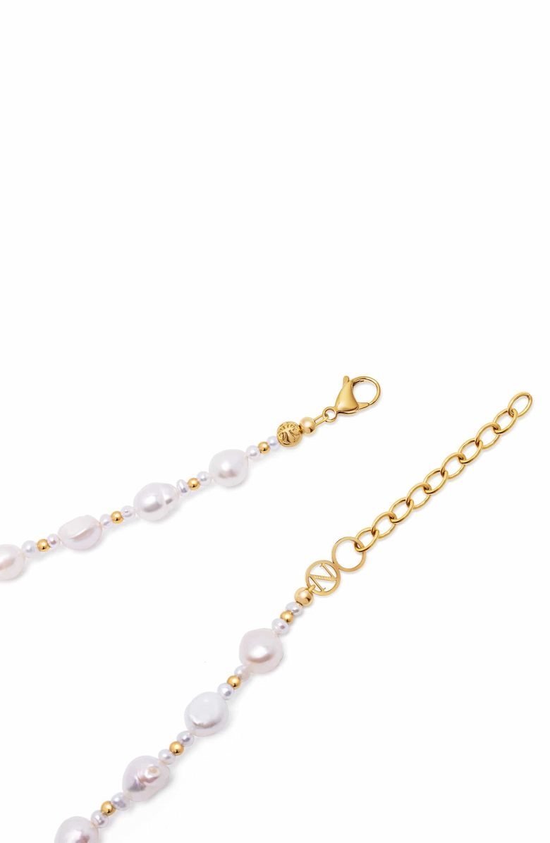 Nialaya Maui Pearl Choker, Alternate, color, White Pearls / Gold