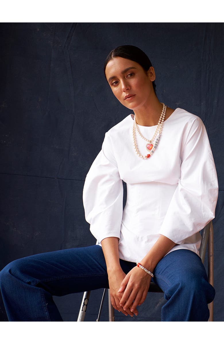 Venessa Arizaga Love You Mucho Pearl Necklace, Alternate, color, White