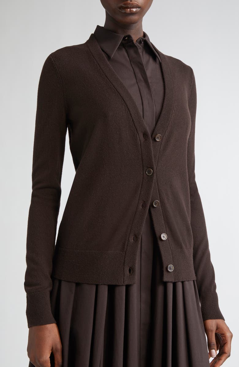 Michael Kors Collection Cashmere Cardigan, Alternate, color, Chocolate