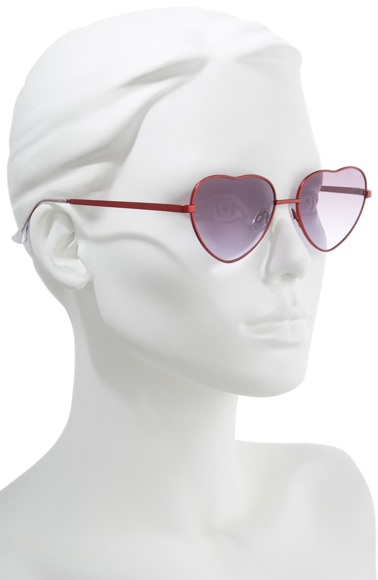 QUAY Australia x Elle Ferguson Kim 55mm Heart Sunglasses, Alternate, color, 