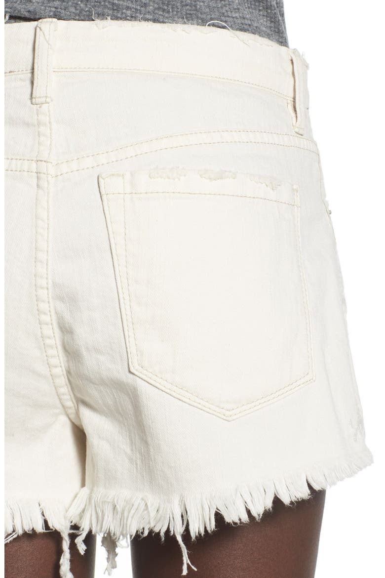 Embroidered Cutoff Denim Shorts, Alternate, color, A LITTLE TOUCHED