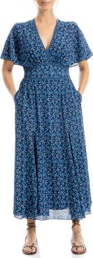 MAX STUDIO Flutter Sleeve Empire Waist Maxi Dress