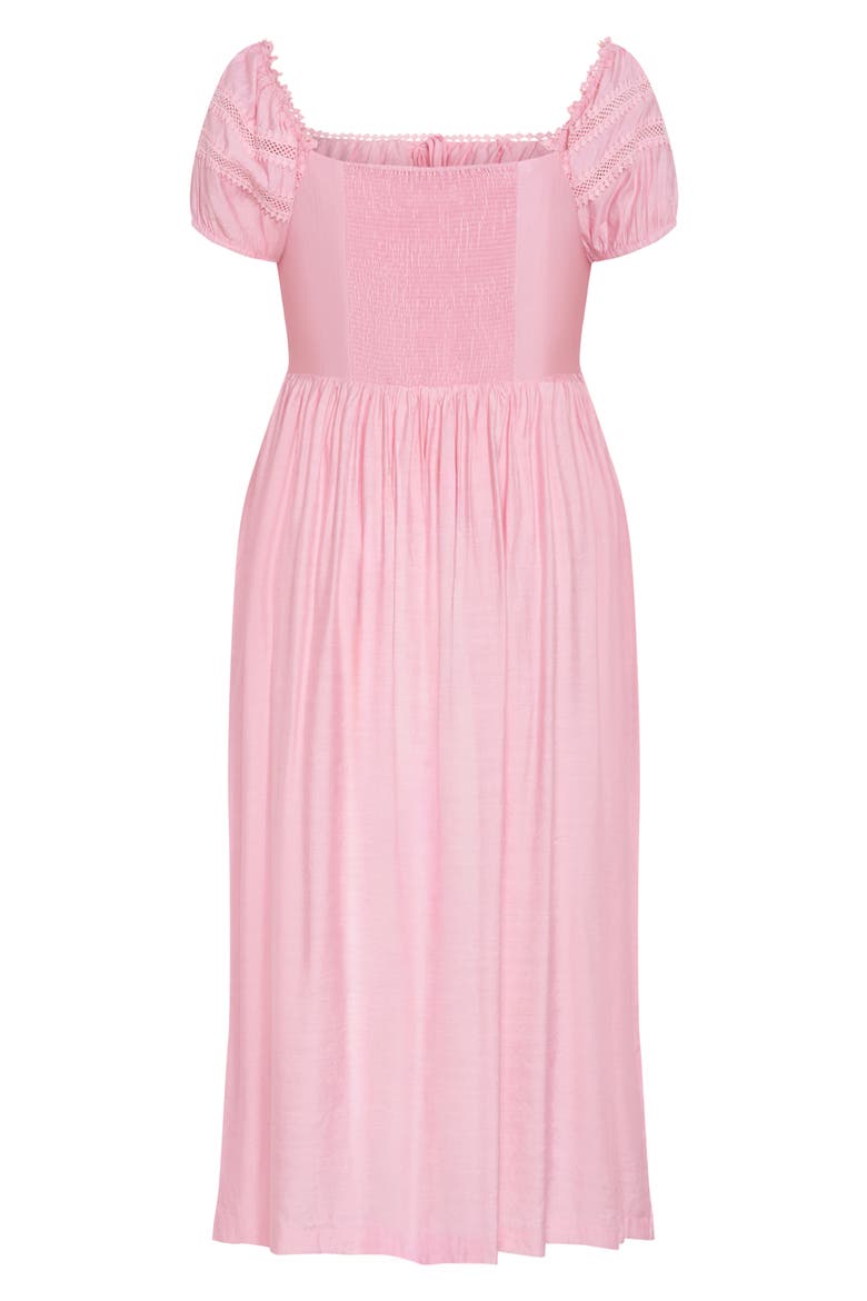 Ariella Crochet Trim Peasant Dress, Alternate, color, SOFT PINK