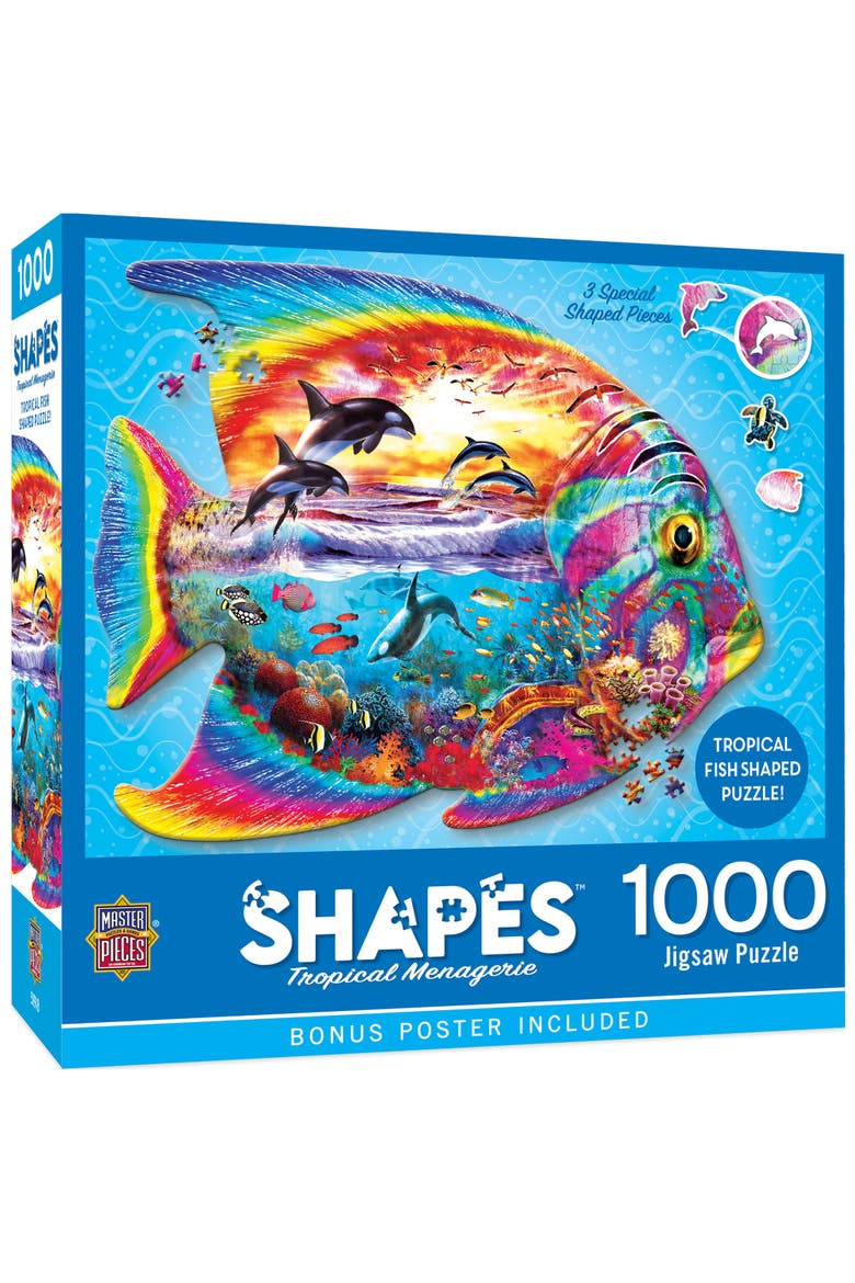 Tropical Menagerie 1000pc Shaped Puzzle, Main, color, Multicolor