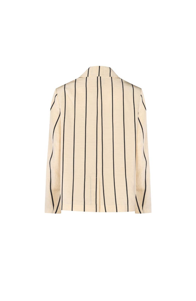 PCFG Silk & Linen Blend Free Heaven Kutnia Striped Oversized Blazer, Alternate, color, Beige