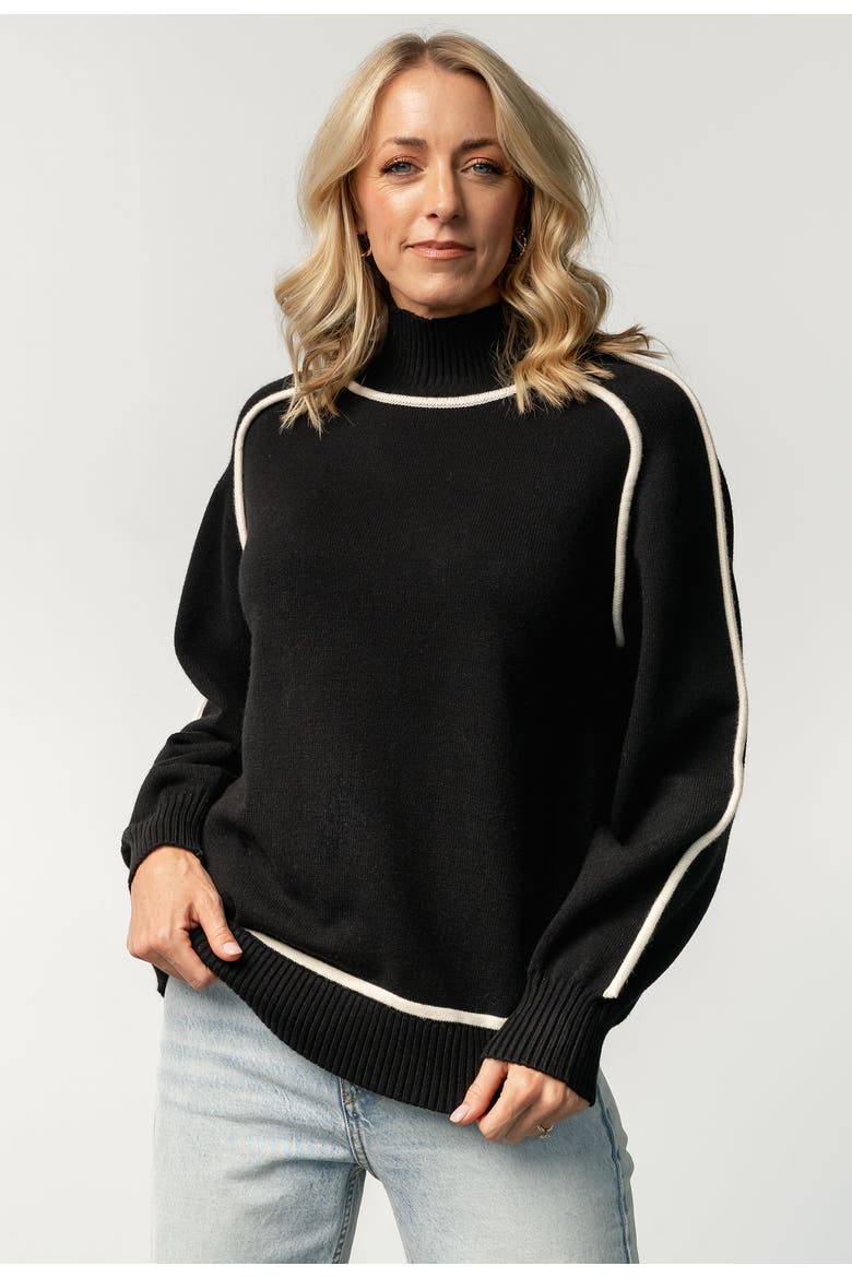 Harrington Sweater, Main, color, Black + Cream