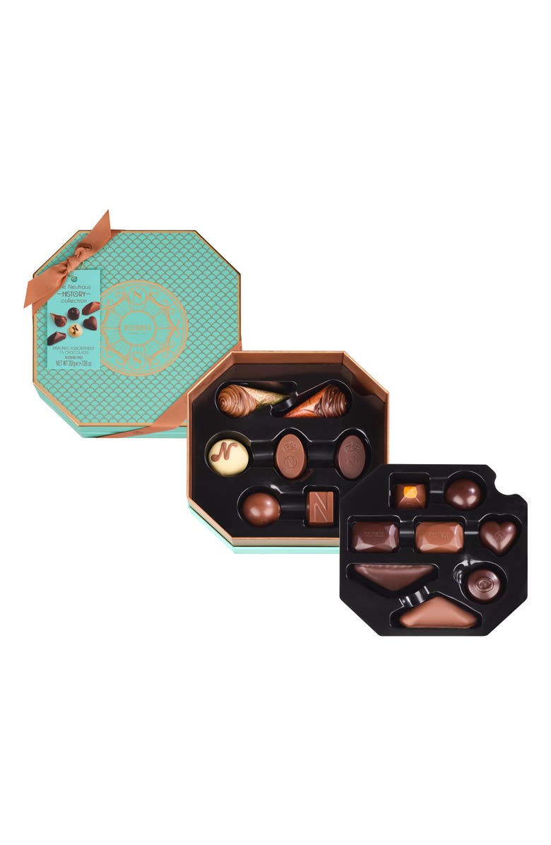 NEUHAUS History Collection 15-Piece Chocolate Box, Main, color, Turquoise/ Aqua