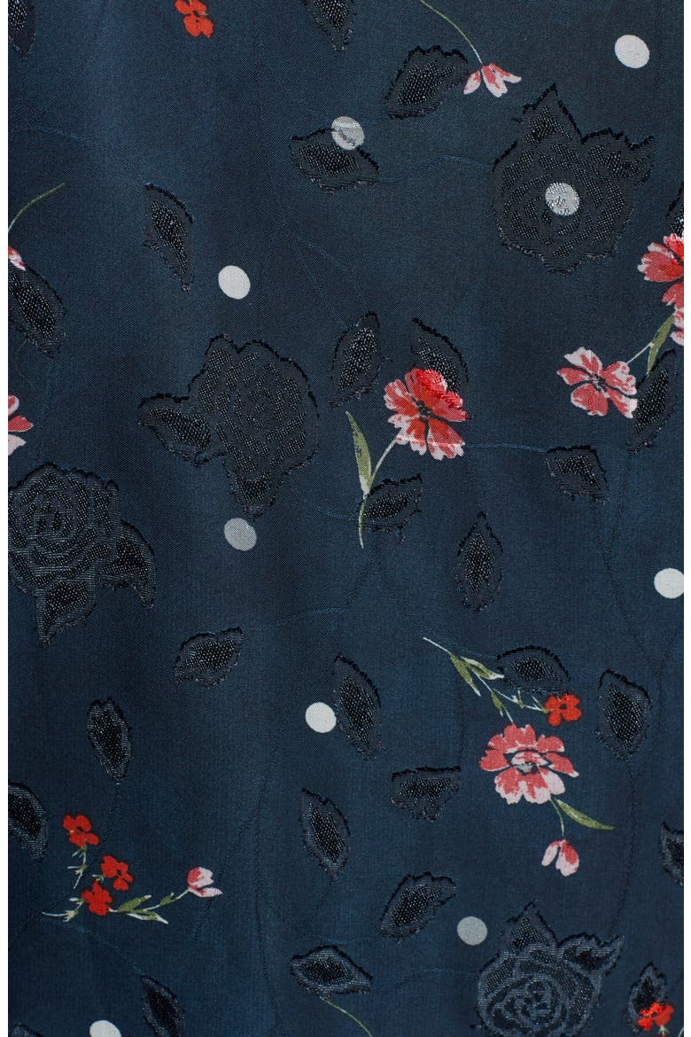 Jill Tie Front Bodysuit, Alternate, color, NAVY FLORAL DOT