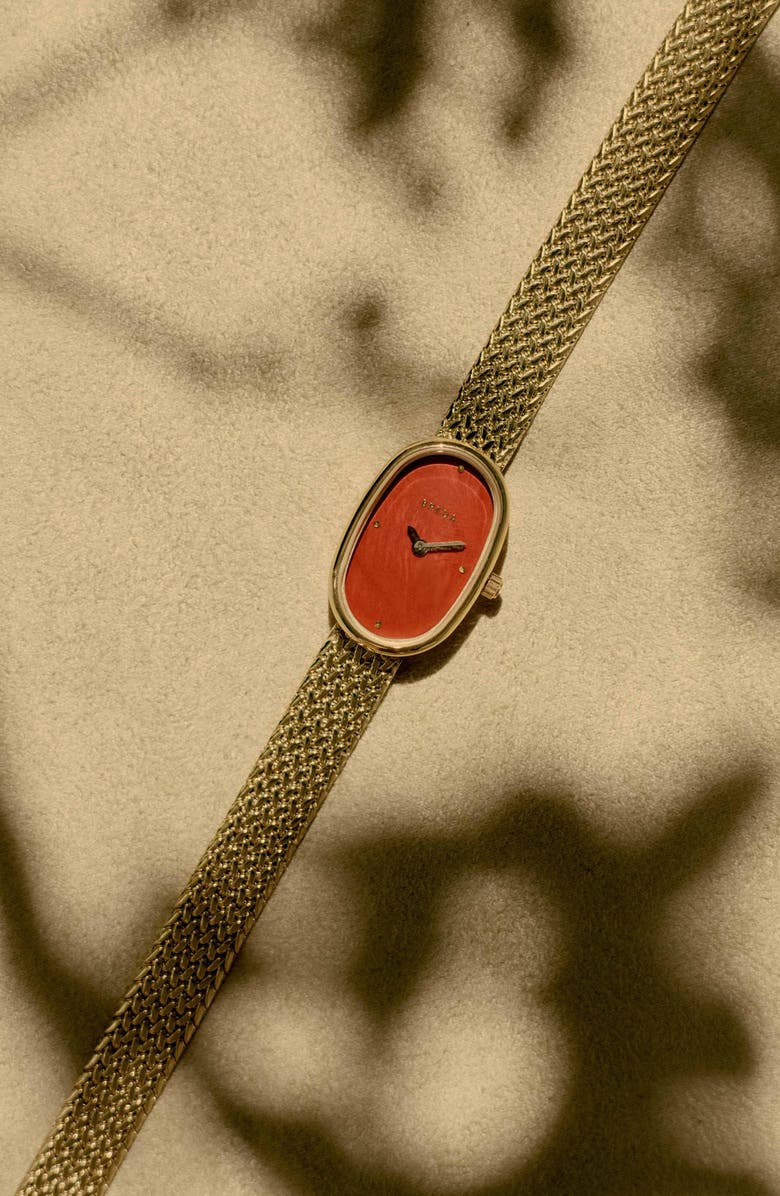 BREDA Jane Tethered Mesh Strap Watch, 18mm x 7mm, Alternate, color, Red