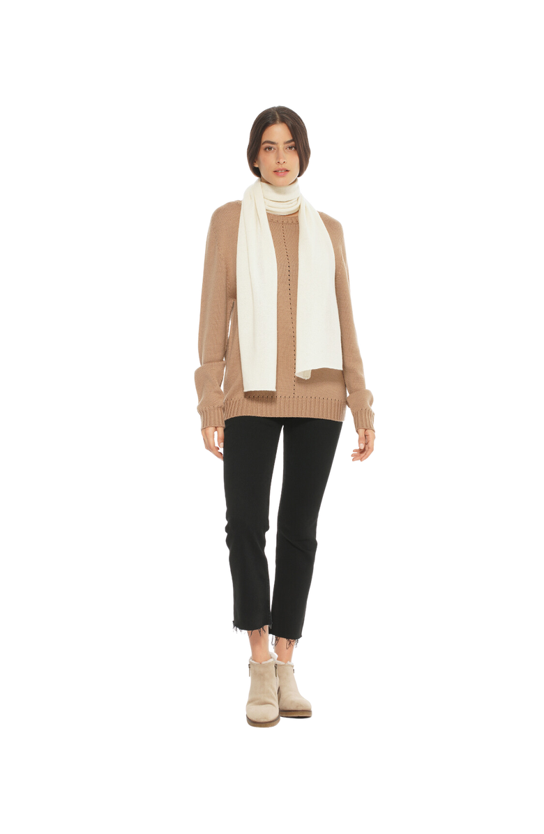 Monticelli Cashmere Essential Pure Cashmere Maxi Wide Scarf, Alternate, color, Milk White