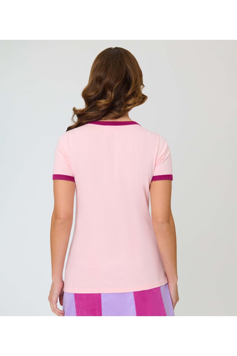 Ringer Graphic Tee, Alternate, color, Pink Cat Print