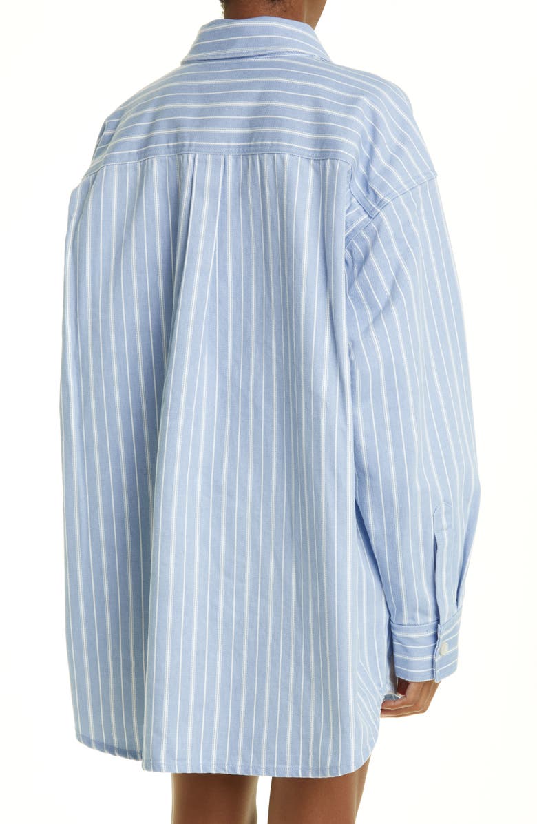 Alexander Wang Gender Inclusive Oversize Stripe Rigid Denim Shirt Jacket, Alternate, color, 