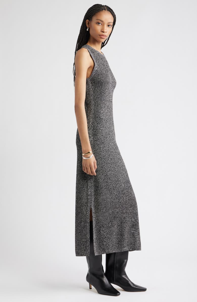 Nordstrom Marled Sleeveless Crewneck Sweater Dress, Alternate, color, Ivory Tofu- Black Marl