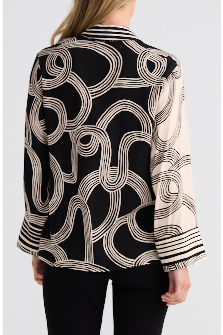 Lucy Print Button-Up Shirt, Alternate, color, INK LINES MULTI