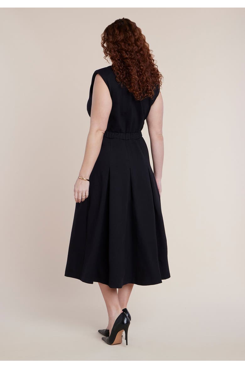 Ponte Sleeveless Midi Shirt Dress, Alternate, color, BLACK ONYX