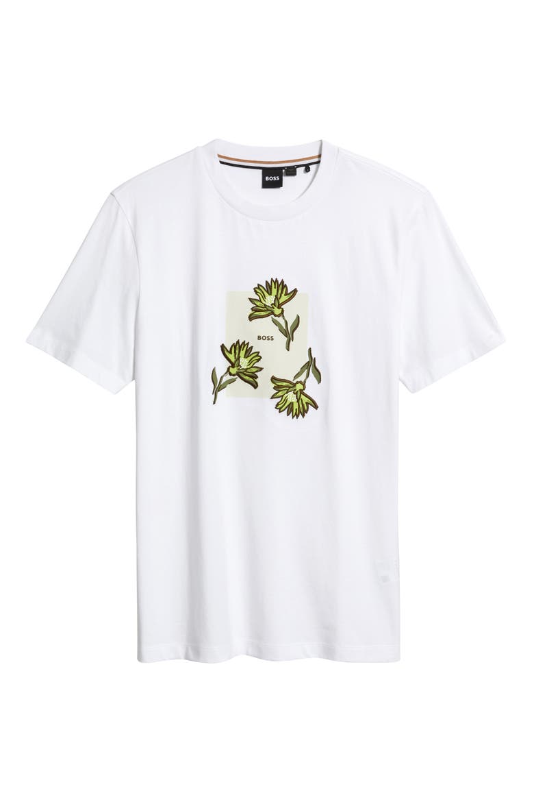 Thompson Floral Logo Cotton Graphic T-Shirt, Alternate, color, WHITE