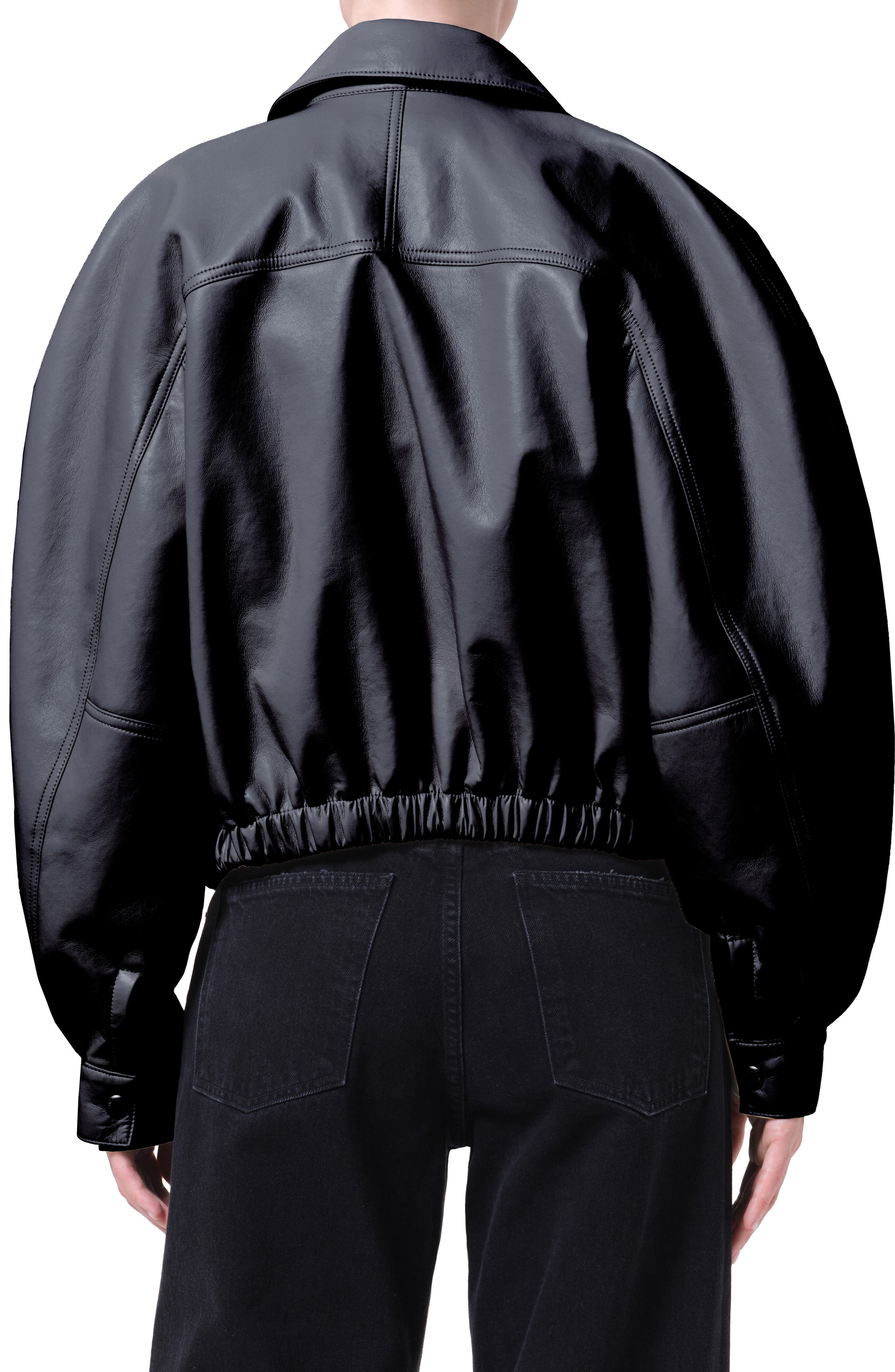 Dixon Recycled Leather Bomber Jacket - image 2