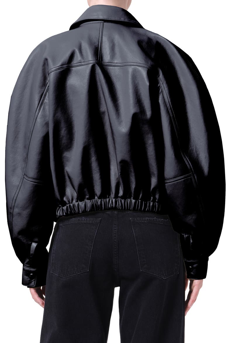 Dixon Recycled Leather Bomber Jacket, Alternate, color, DETOX BLACK