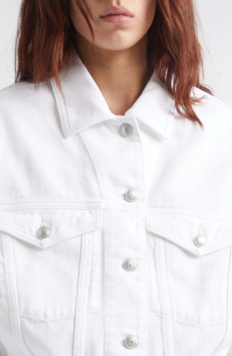 JULIE KEGELS Venim Belted Denim Button-Up Shirt, Alternate, color, White