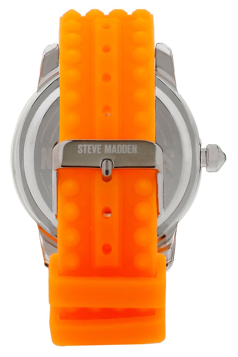 Studded Silicone Strap Watch, 44mm, Alternate, color, ORANGE